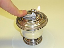 COLIBRI Vintage Automatique Table Gaz Briquet Largeur Silver Plaqué Corpus -