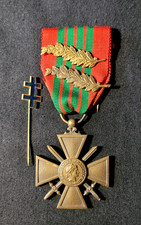 Médaille Croix de Guerre 1939 palmes Lorraine WW2 French Medal Cross palms