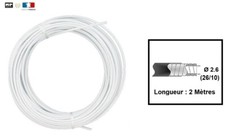 2 m de gaine blanche motobecane velo solex VTT BMX cyclomoteur 26/10