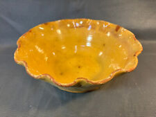 Ancien plat saladier terre cuite vernissée de Savoie 19ème déco chalet montagne