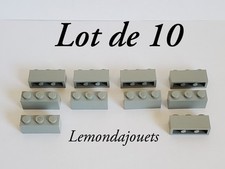 Lot de 10 Briques Lego 3622 Brick 1x3 Old Light Gray Brique Vieux Gris Clair 3x1