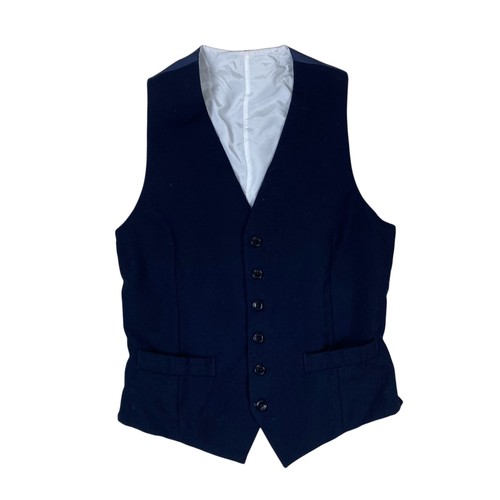 Gilet laine bleu vintage - en,