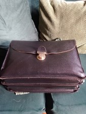 Cartable Accordéon Cuir Porte Documents Vintage Maître D'école Professeur 