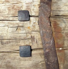 Lot 30 gros clous en fer à tête carrée forgés à la main meuble ancien déco po...