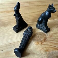 Statuettes Égyptiennes Lot 3 Figurines En Résine Vintage 