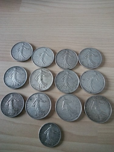 Lot pièces argent 5 - de,