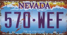PLAQUE DE VOITURE AMERICAINE- NEVADA- NEUVE- DECORATION USA / VINTAGE