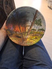 Rare Ancien Plat Poterie Résistance Militaria WW2 Franche-Comté Art Populaire 