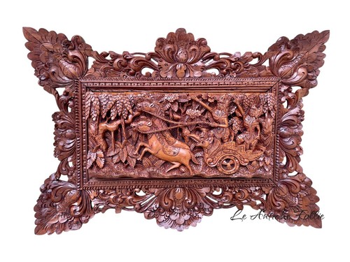 Ancien panneau balinais - , en
