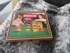 Ancien Jeux de construction en bois Garnier  numéro 5. Maison vintage