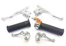 kit poignée accélérateur gaz + leviers cyclomoteur type mini targa alu cyclo