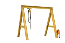 Portique palan monté et peint