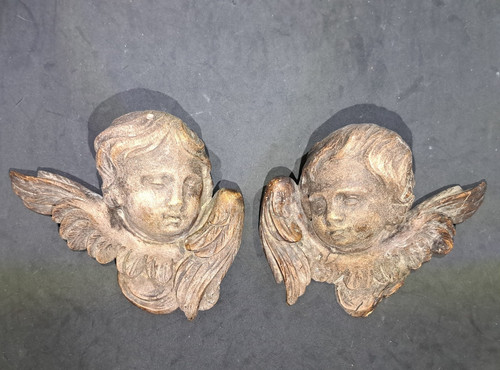 Paire têtes putti en - têtes, de