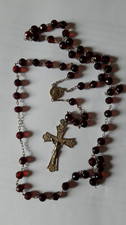 Chapelet Ancien XIXe Argent Perles Facettées Grenat