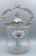 Seau biscuits ancien verre