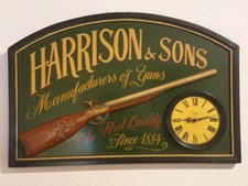 Tableau Horloge Country Corner-Chasse-Gd modèle 0,93 x 0,62 Bois relief  Vintage