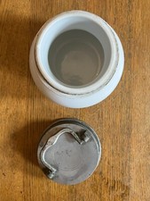 ANCIEN POT A BOUILLON SUSTENTEUR PORCELAINE ET ETAIN BON ÉTAT