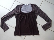 TEE SHIRT manche longue marron femme " CACHE CACHE "   taille 3 soit 40 BE