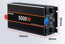 POWLAND Convertisseur 24V 220V 5000W Onduleur Transformateur télécommande