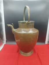 Buire cruche ou pichet ancien en cuivre rouge et Laiton Bec Verseur ancien (e2)