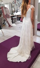 Robe de Mariée créateur dentelle traîne 