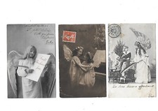 3 CPA cartes postales anciennes bonne année avec des anges ! 1904