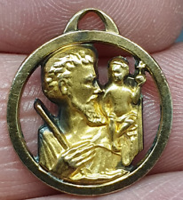 PENDENTIF RELIGIEUX - Belle médaille religieuse plaqué or ancienne #50