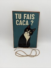 Plaque WC Chat Tu Fais Caca