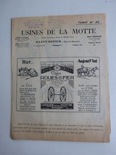 prospectus catalogue agricole : toutes les roues en fer USINE DE LA MOTTE 
