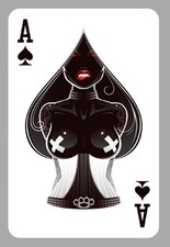 AS DE PIQUE BUSTE FEMME SM BIKER  AUTOCOLLANT STICKER AA072