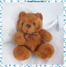 Peluche Doudou Ours Marron Assis Avec Nœud Papillon Importé Par Lagardère