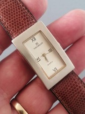 MONTRE FEMME  VINTAGE WATCH 1980 YVES MEILLON MODE CLASSIQUE ACIER CUIR   QUARTZ