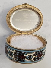 Poudrier, boite à poudre en émaux cloisonnés Napoléon III. 19 ème 