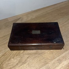 Ancienne Boîte À Compas Vide En Bois À Restaurer Inscription Chaix M De S Barthe