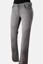Jean gris taille basse femme -