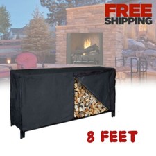 Cover 8 Foot Firewood Rack Wood Log Outdoor Storage Water Resistant Fireplace