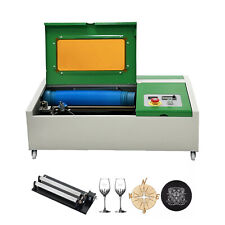 Mise niveau 40W CO2 Laser Gravure Machine Découpe Cutter Travail Bois +4 roues