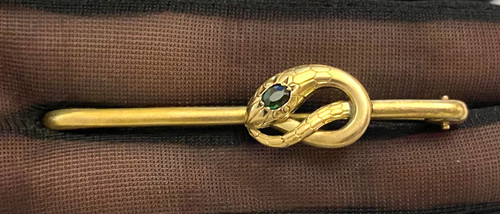 Ancienne broche serpent orné - broche,