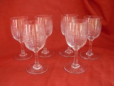 BACCARAT,NANCY SERIE DE 6 VERRES A VIN EN CRISTAL TAILLE,DEBUT XXème.