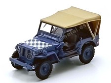 1941 Jeep Willys Casablanca 1-4 Ton Army Militar Truck "Cerrado" Azul 1:43 Carar
