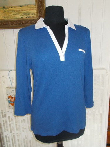Tee shirt top polo coton/modal