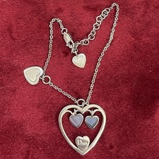 Vintage Dior Sterling Silver Heart Charm Bracelet Style Yves Saint Laurent