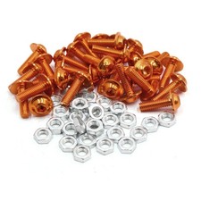 30 pcs M6 Orange Aluminium Alliage Hex Socket Tête Moto Boulons Vis Écrous