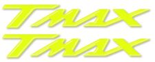 2 Adhésifs Gel 3D Écrit T Max Jaune Fluo pour Scooter Compatible Yamaha Tmax