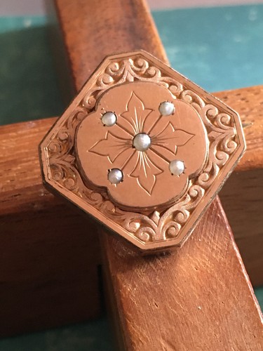 Ancienne broche plaqué - ancienne, en