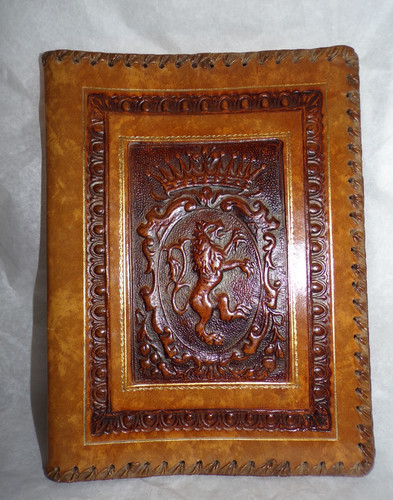 Ancien protège cahier cuir - protège-cahier,