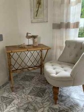 22 ⚜️ Jolie Sellette Bureau en Osier Rotin Vintage