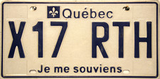 Québec License Plate Canada