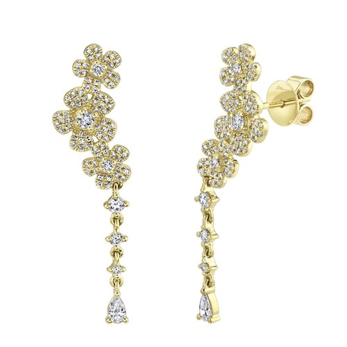 14k jaune diamant fleur - diamant,