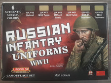 LIFECOLOR LFCS42 RUSSIAN INFANTRY UNIFORMS WWII - COLOUR SET